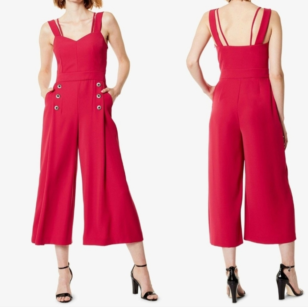 Karen Millen Raspberry Open Back Jumpsuit Size 4 New With Tags